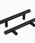 Straight Up Premium Matte Black Cabinet Handles 30 Pack With 3 Inch Hole Center For Kitchen Drawers And Bathroom Cupboards Classic Round Tube Stainless Steel Hardware That Always Keeps Your Space Looking Fly. Matte black handles from a 30 pack, ideal for kitchen and bathroom cabinetry.