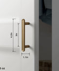 Six Pack 3-Inch Classic Curvature Cabinet Handles In Antique Brass, Vintage-Style Zinc Alloy Hardware installed on white cabinet
