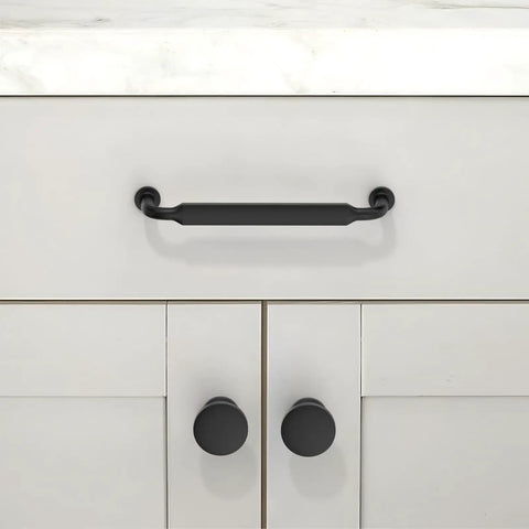 10 Pack Matte Black Cabinet Pulls 5 Inch Center To Center Solid Zinc Alloy Kitchen Drawer Handles on modern white cabinet.