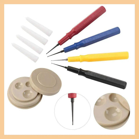 Watch Repair Tool Kit With Four Pro Grade Oil Pins And Oil Cup For Watchmakers And Clocks, Oiler Pen Needles In Small To Large Sizes