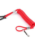 Suzuki Kill Switch Lanyard for Boats and Outboard Motors, Emergency Safety Cord for Ignition Stop Switch, red coiled design