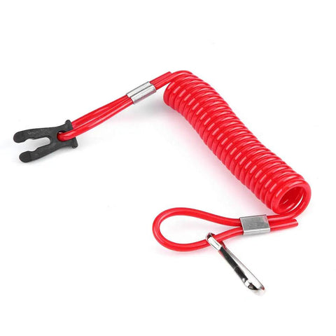 Suzuki Kill Switch Lanyard for Boats and Outboard Motors, Emergency Safety Cord for Ignition Stop Switch, red coiled design