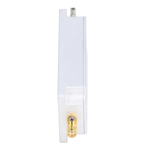 Rock Solid Programmable Rf Signal Conditioner Featuring Premium Aluminum Build, side view showing SMA female connector.