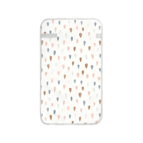 Portable Baby Changing Pad with Waterproof, Wipeable Surface in Raindrops pattern, ultra-compact and ideal for travel