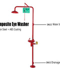 Safety Eyewash And Shower Station With No-Fuss Hands Free Operation For Lab, Factory, And School, eye irrigation sign visible