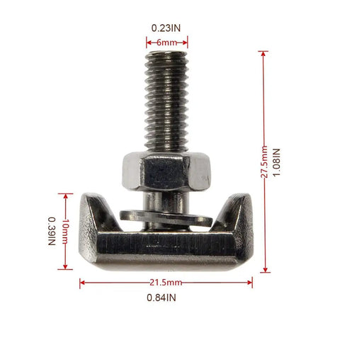 Beefy 2 Pack T Bolt Battery Terminal With Nut And Washer Stainless Steel Rust Resistant Replacement for battery cables