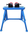 Heavy Duty Pipe Roller Welding Positioner Workstand Handles Up To 1100 Lb Steel Tubing half to thirty six inches, blue design, angled view.