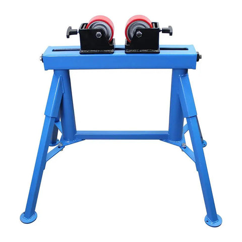 Heavy Duty Pipe Roller Welding Positioner Workstand Handles Up To 1100 Lb Steel Tubing half to thirty six inches, blue design, angled view.