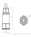 GWZ100-50 piezoelectric intrinsically safe temperature and vibration sensor, side view; 60 mm tall, Ø22 mm body, top shaft Ø7 mm.