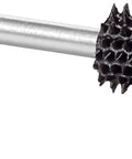 Extreme Ball Nose Burr For Wood Carving, Very Coarse One Eighth Inch Shaft, Tungsten Carbide, Heavy Duty Ball Nose Bit For Dremel Foredom DeWalt Milwaukee, Quarter Inch Diameter By One Half Inch Length, BNX14EC.