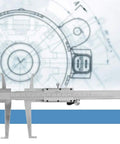 Inner Vernier Caliper 9 To 150 mm Range For Inner Hole Measurement, Carbon Steel Tool, Engineering Blueprint Background