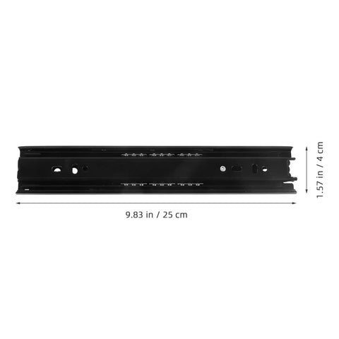 Two Pack 10 Inch Full Extension Ball Bearing Drawer Slides Side Mount Built Tough Heavy Duty Thickened Drawer Runners with dimensions