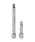Two chrome vanadium steel extension bars from Grab and Go Extension Bar Set for Ratchets, one half inch and one quarter inch drive.