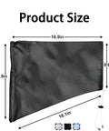 Top Tier EV Charger Plug Cover With Tight Magnetic Seal Waterproof Outer Shell Blocking Rain Sun UV And Snow Hella Durable Polyester Fabric Keep Your Gear Safe In Black, dimensions displayed.