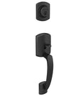 Greenwich Exterior Half Single Cylinder Handleset In Matte Black With Deadbolt Exterior Door Grip Ready To Pair With Interior F59