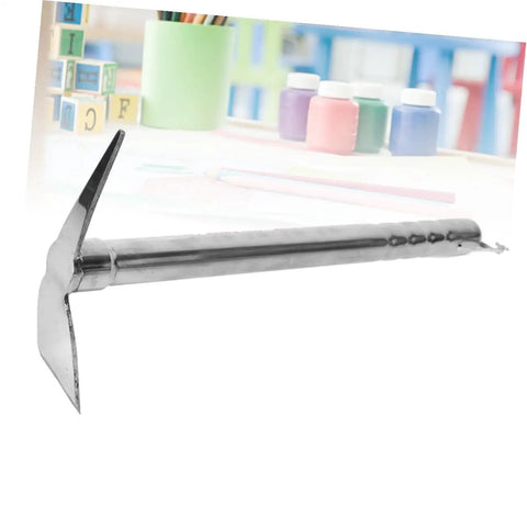 Stainless Steel Double Use Garden Hoe With Lightweight Handle, ideal for planting and weeding, shown with a durable silver finish.