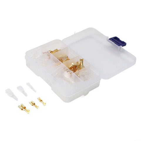 Premium 120-Piece Spade Connector Kit With Secure Copper Wire Terminals For Autos And Appliances. Easy Crimp Design In 2.8mm, 4.8mm, And 6.3mm Sizes To Keep Your Audio Or Electrical Systems Rocking Smoothly Every Single Day Without Any Hiccups Or in plastic storage case