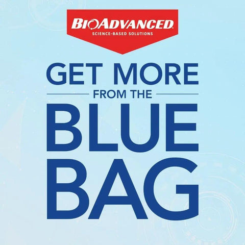 BioAdvanced logo with text 'Get More from the Blue Bag' for 24 Hour Lawn Insect And Fire Ant Killer Granules For Outdoor Pest Control 10 Pound Bag