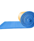 Premium Peel And Stick Acoustic Foam Panels, Heavy Duty soundproofing wall padding rolled out, blue polyurethane material.