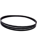 Heavy Duty Bimetal Bandsaw Blades 1400Mm Two Pack 6 10 14 Tpi Options viewed side on, showcasing sharp teeth and bimetal construction.