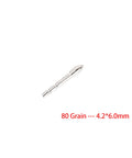 80 grain Pro Grade Durable Stainless Steel Archery Insert Arrow Points 4.2mm Glue In 24 Pack with 4.2mm diameter