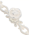 Vintage European Zinc Alloy Cabinet Handle With Floral Decorative Door Pulls For Dresser And Drawer, Chrome Ivory Finish