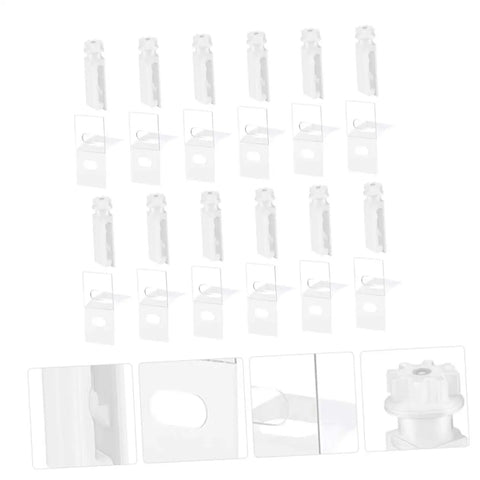 Vertical Blinds Stem Tabs Repair Kit 36 Sets Quick Fix Replacement Parts For Smooth Sliding And Reliable Operation DIY Friendly Easy Window Blind Repair Vane Saver Tabs Durable Stems And Tabs pieces shown in grid layout