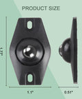 16 Piece Self Adhesive Caster Wheels For Kitchen Appliances And Small Storage Boxes shown with size dimensions in black