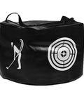 On The Go Golf Swing Trainer Bag For Quick Practice Sessions Power Smash Target Bag in black with pattern, nylon material
