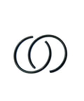 10 Pcs 1.8mm Spring Steel Round Wire Retaining Rings For Shaft OD 16mm To 101.5mm shown in black with a curved design.