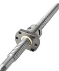 Beefy Heavy Duty Left-Hand Thread Ball Screw With Nut SFU2505 25mm Diameter 5mm Pitch Machined Ends shown at angle