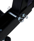 Heavy Duty 2 Ton Folding Engine Hoist Shop Crane With Hydraulic Pump And Six Swivel Casters detailed view of locking pins and steel frame.