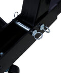 Close-up of Hella Stable 2 Ton Folding Engine Hoist Cherry Picker showing pivot points and metal components for smooth adjustments.