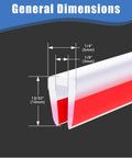 Clear Rubber U Channel Edge Trim Hella Flexible Silicone Peel And Stick Protector dimensions 1/4 inch width, 1/8 inch height.