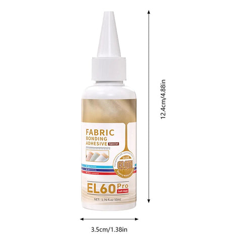 Waterproof Fabric Glue For Quick Dry, Clear Clothing Adhesive With Strong Hold, Flexible Textile Repair Solution, Precision Tip Bond For Denim Patches, Craft Fix That Mends Clothes Fast And Keeps It Looking Fresh bottle with measurement guide