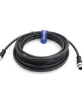 Coiled M12 8 Pin Male To Female Sensor Connector Cable Waterproof A Code Shielded for Industrial Automation, 5M PVC Jacket