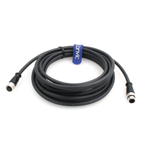 Coiled M12 8 Pin Male To Female Sensor Connector Cable Waterproof A Code Shielded for Industrial Automation, 5M PVC Jacket