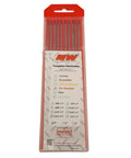 Red 2 Percent Thoriated Tungsten Electrodes 0.040 x 7 Inch, 10 Pack, AWS A5.12 EWTh-2 in packaging