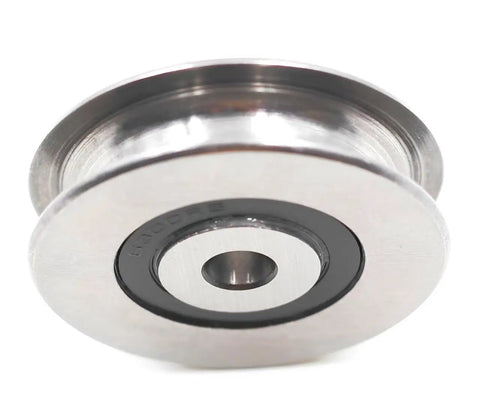 Beefy 2Pcs Stainless Steel Deep U Groove Pulley 8mm Inner Dia Wheel Bearings Wire Rope Pulley Bearing Steel Cable Pulley Load Bearing 431Kg For Industry Equipment, close-up
