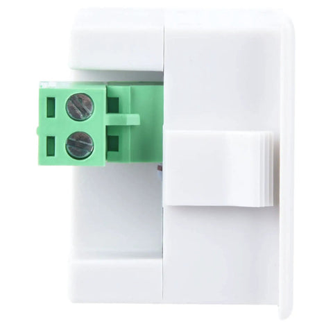 Zero Fuss Dual Led Ac Voltmeter And Ammeter Combo Reading 80 To 500 Volts Plus 45 To 65 Hertz Frequency Data For Car Boat House And DIY Setup Project White with green connector terminals.