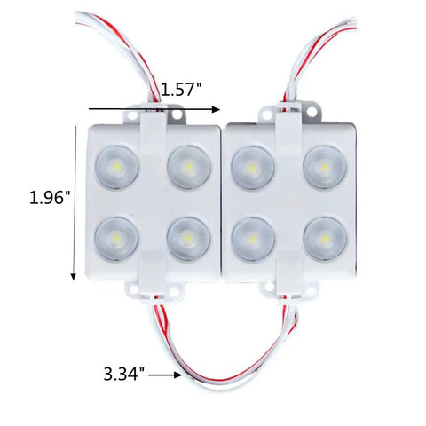 12V 40 LED 2835 Van Interior Light Kit With Project Lens Waterproof Ceiling Light dimensions shown with LED modules