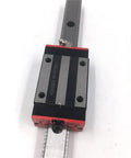 Beefy 500mm Long 25mm Linear Rail Guide Kit With HGR25 Rail And Two HGH25CAZAC Square Rail Blocks Preload Precision Heavy Load Support Ultra Smooth Glide For Precise Motion In CNC Automation And Bench Projects. HGR25 block on rail