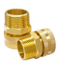 Solid Brass Garden Hose Adapter Three Quarter Inch NPT Male To Three Quarter Inch GHT Female Connector For Outdoor Watering Sturdy Connection Corrosion Resistant Durable Brass Fitting, angled brass fittings