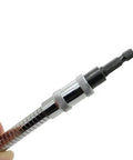 Close-up of 11.5 Inch Flexible Drill Bit Extension With Right Angle Adapter Magnetic Quick Change Hex Shank For Tight Spaces