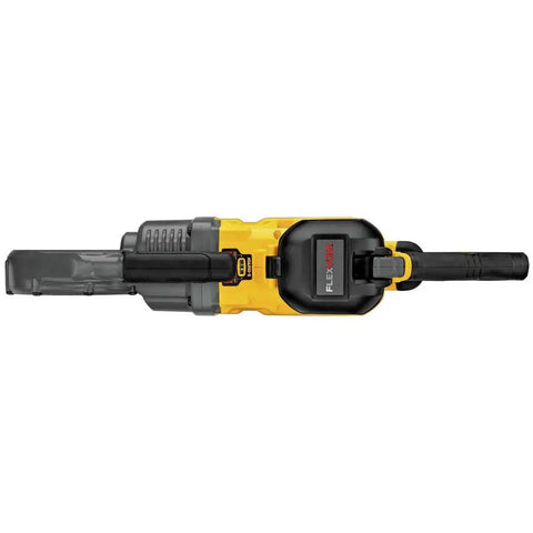 DeWalt Flexvolt 60V Max Brushless Pipe Threader Kit With Die Heads, top view showing cordless design and robust build.