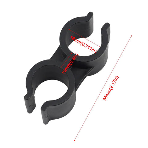 Hella Strong H Type Double Pipe Clamp Clips 20 Pack Plastic Tube Connectors 20mm Black Dual Port Fasteners Perfect For Shelving Racks And Diy Projects Indoors Or Outdoors