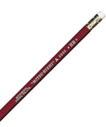 Mitsubishi Pencil With Eraser 9850 HB Hardness For School Or Office, Smooth Lead, Red Finish, shown with eraser and pencil tip