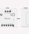 Zigbee 3.0 Dry Contact Relay With Wide AC DC Input For Smart Home Hubs, Local Control And Mesh Repeater, Works With Alexa And Google Home, Ideal For Smart Garage Doors, Boilers, DC Motors, And Solenoid Valves, 41x43x21.5mm white module