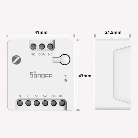Zigbee 3.0 Dry Contact Relay With Wide AC DC Input For Smart Home Hubs, Local Control And Mesh Repeater, Works With Alexa And Google Home, Ideal For Smart Garage Doors, Boilers, DC Motors, And Solenoid Valves, 41x43x21.5mm white module