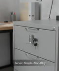 Sleek Silver Zinc Alloy Cam Lock For Cabinets Drawers And Sliding Doors Compact Replacement Hardware With Two Keys installed on drawer